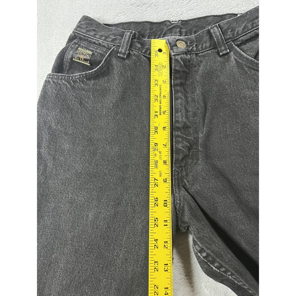 Vintage 90s Wrangler Tapered Fit Jeans Womens 8 Black Denim Made in USA - Picture 4 of 9